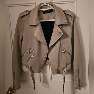 Zara Faux Suede Moto Jacket
